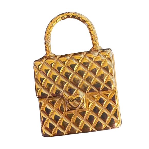 Brooch Lapel Pin Goldtone Handbag Gold/Silver Tone 3 Cats - Picture 6 of 11